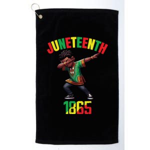 Dabbing Black King Afro Junenth 1865 Funny Gift Platinum Collection Golf Towel