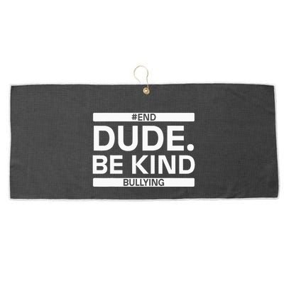 Dude Be KindOrange Unity Day antibullying unity day Large Microfiber Waffle Golf Towel