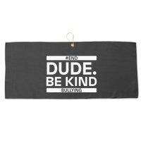 Dude Be KindOrange Unity Day antibullying unity day Large Microfiber Waffle Golf Towel