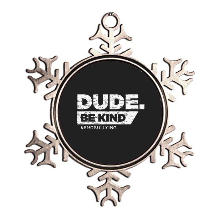 Dude Be Kind Unity Day Orange Anti Bullying Metallic Star Ornament