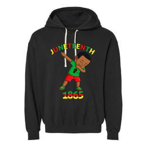 Dabbing Black King Juneteenth Melanin Brown Skin Dab Garment-Dyed Fleece Hoodie