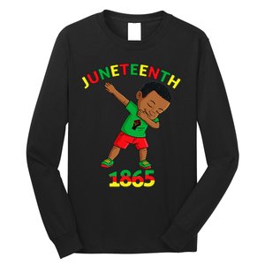 Dabbing Black King Juneteenth Melanin Brown Skin Dab Long Sleeve Shirt