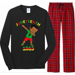 Dabbing Black King Juneteenth Melanin Brown Skin Dab Long Sleeve Pajama Set