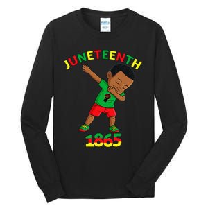 Dabbing Black King Juneteenth Melanin Brown Skin Dab Tall Long Sleeve T-Shirt