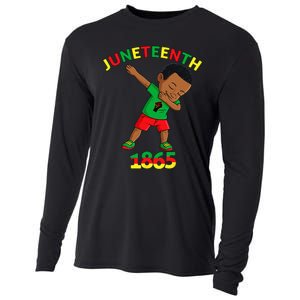 Dabbing Black King Juneteenth Melanin Brown Skin Dab Cooling Performance Long Sleeve Crew