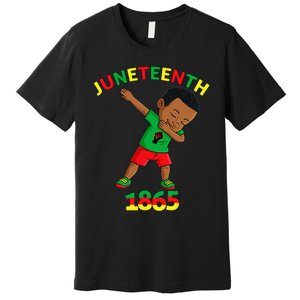 Dabbing Black King Juneteenth Melanin Brown Skin Dab Premium T-Shirt