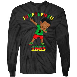 Dabbing Black King Juneteenth Melanin Brown Skin Dab Tie-Dye Long Sleeve Shirt