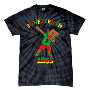 Dabbing Black King Juneteenth Melanin Brown Skin Dab Tie-Dye T-Shirt