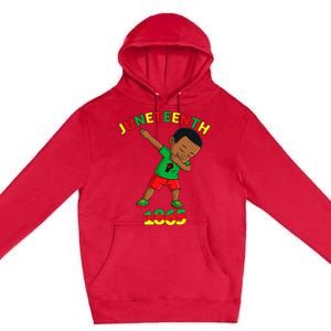 Dabbing Black King Juneteenth Melanin Brown Skin Dab Premium Pullover Hoodie