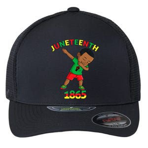 Dabbing Black King Juneteenth Melanin Brown Skin Boy Dab Flexfit Unipanel Trucker Cap