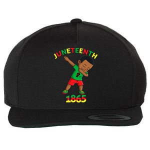 Dabbing Black King Juneteenth Melanin Brown Skin Boy Dab Wool Snapback Cap