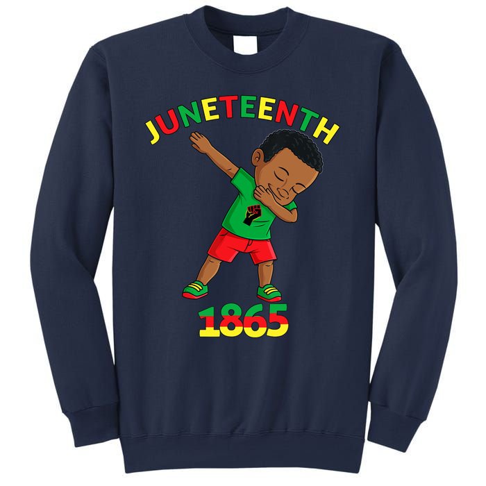 Dabbing Black King Juneteenth Melanin Brown Skin Boy Dab Sweatshirt