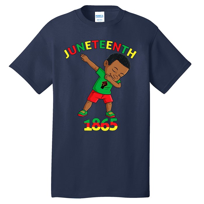 Dabbing Black King Juneteenth Melanin Brown Skin Boy Dab Tall T-Shirt