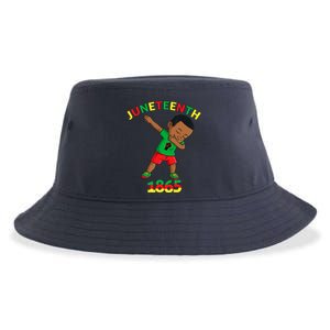 Dabbing Black King Juneteenth Melanin Brown Skin Boy Dab Sustainable Bucket Hat