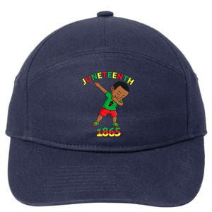 Dabbing Black King Juneteenth Melanin Brown Skin Boy Dab 7-Panel Snapback Hat