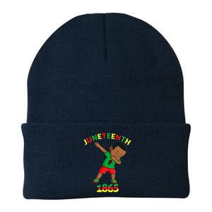 Dabbing Black King Juneteenth Melanin Brown Skin Boy Dab Knit Cap Winter Beanie