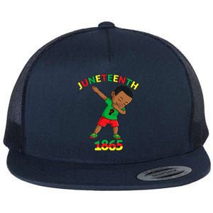 Dabbing Black King Juneteenth Melanin Brown Skin Boy Dab Flat Bill Trucker Hat