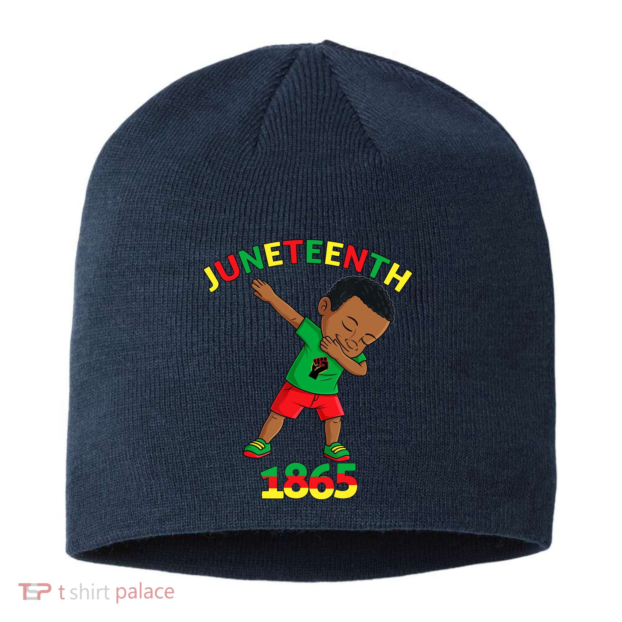 Dabbing Black King Juneteenth Melanin Brown Skin Boy Dab Sustainable Beanie