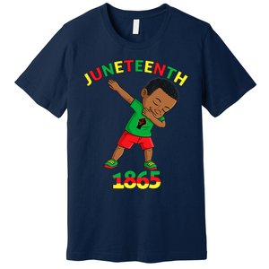 Dabbing Black King Juneteenth Melanin Brown Skin Boy Dab Premium T-Shirt