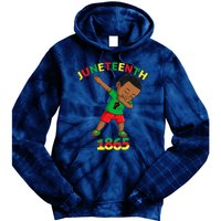 Dabbing Black King Juneteenth Melanin Brown Skin Boy Dab Tie Dye Hoodie