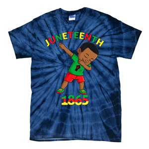 Dabbing Black King Juneteenth Melanin Brown Skin Boy Dab Tie-Dye T-Shirt