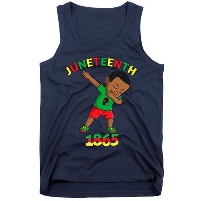 Dabbing Black King Juneteenth Melanin Brown Skin Boy Dab Tank Top