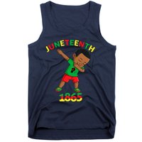 Dabbing Black King Juneteenth Melanin Brown Skin Boy Dab Tank Top