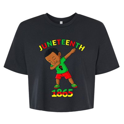 Dabbing Black King Juneteenth 1865 Brown Skin Dab Bella+Canvas Jersey Crop Tee