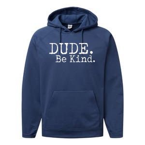 Dude Be Kind Kids Unity Day Orange Anti Bullying Performance Fleece Hoodie