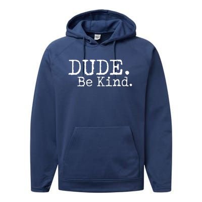 Dude Be Kind Kids Unity Day Orange Anti Bullying Performance Fleece Hoodie