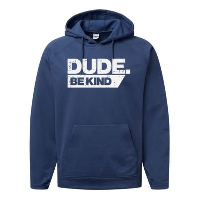 Dude Be Kind Kids Unity Day Orange Anti Bullying Performance Fleece Hoodie