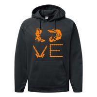 Dirt Bike Love Motorcycle Motocross Enduro Performance Fleece Hoodie