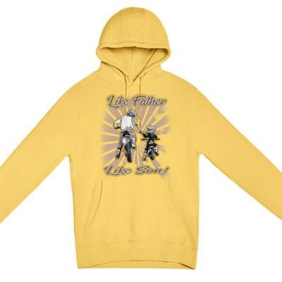 Dirt Bike Like Father And Son Hooded Funny Gift Premium Pullover Hoodie