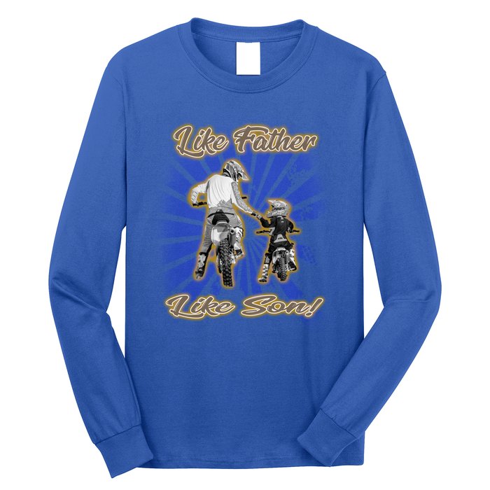 Dirt Bike Like Father And Son Hooded Funny Gift Long Sleeve Shirt