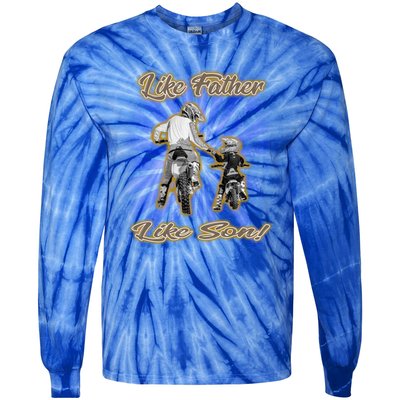 Dirt Bike Like Father And Son Hooded Funny Gift Tie-Dye Long Sleeve Shirt