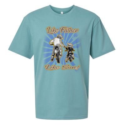 Dirt Bike Like Father And Son Hooded Funny Gift Sueded Cloud Jersey T-Shirt