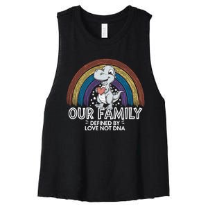 Defined By Love Not Dna Adoption Family Adoption Day Women's Racerback Cropped Tank