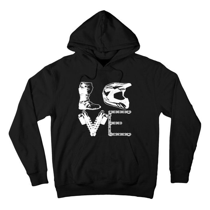 Dirt Bike LOVE Motocross MX Enduro Biker Gift Hoodie