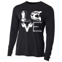 Dirt Bike LOVE Motocross MX Enduro Biker Gift Cooling Performance Long Sleeve Crew