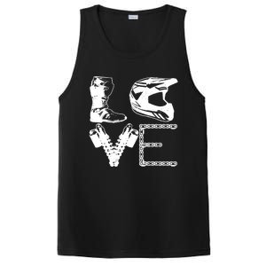 Dirt Bike LOVE Motocross MX Enduro Biker Gift PosiCharge Competitor Tank