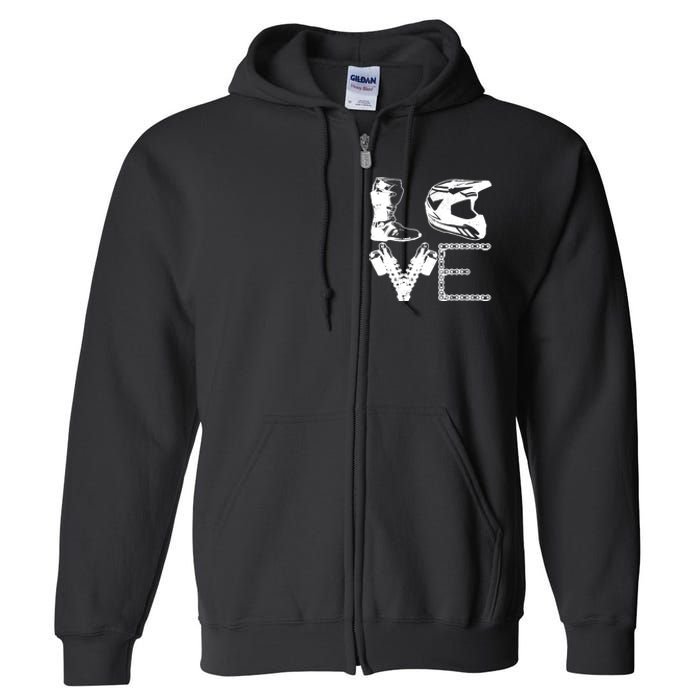 Dirt Bike LOVE Motocross MX Enduro Biker Gift Full Zip Hoodie