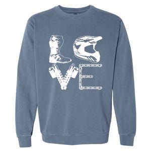 Dirt Bike LOVE Motocross MX Enduro Biker Gift Garment-Dyed Sweatshirt