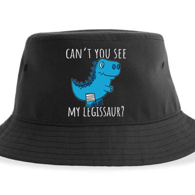 Dinosaur Broken Leg Get Well Soon For Leg Injury Sustainable Bucket Hat