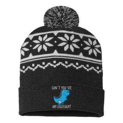 Dinosaur Broken Leg Get Well Soon For Leg Injury USA-Made Snowflake Beanie