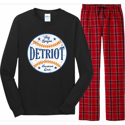 Detroit Big League Baseball Club Long Sleeve Pajama Set