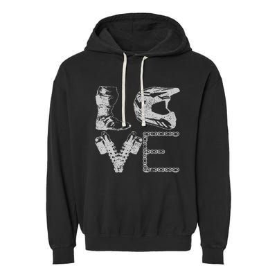 Dirt Bike Love Motocross Mx Enduro Biker Gift Garment-Dyed Fleece Hoodie