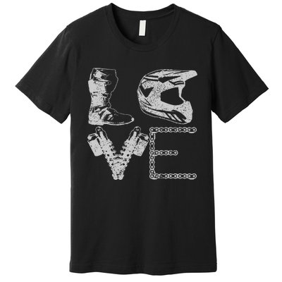 Dirt Bike Love Motocross Mx Enduro Biker Gift Premium T-Shirt