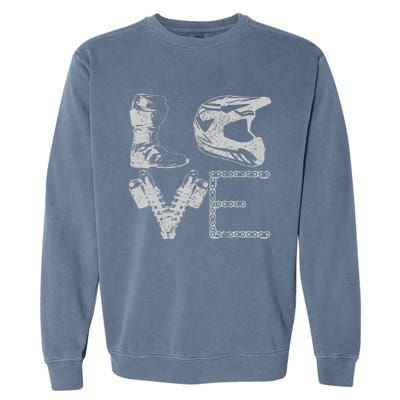 Dirt Bike Love Motocross Mx Enduro Biker Gift Garment-Dyed Sweatshirt