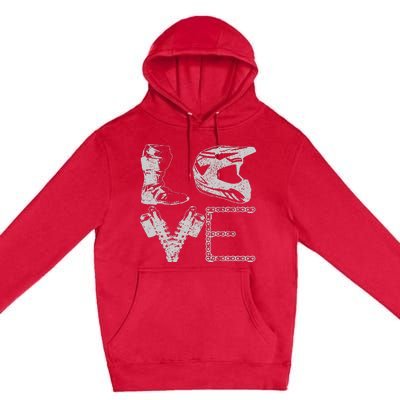 Dirt Bike Love Motocross Mx Enduro Biker Gift Premium Pullover Hoodie