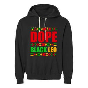 Dope Black Leo Black History Month Melanin African Garment-Dyed Fleece Hoodie